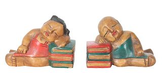 (2) Indonesian Polychrome Water Babies Figures