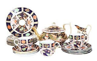 (19)Pc English Imari Porcelain Tea Service