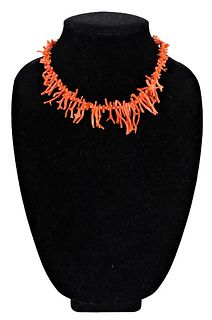 Vintage Branch Red Coral Necklace