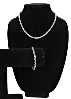 Tiffany & Co Sterling Gold Bracelet & Necklace