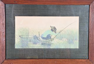 Wichai Watercolor Fishing Scene