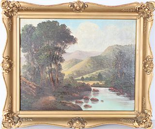 Signed Early California Landscape, O/C