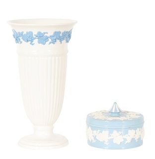 Pair of Wedgwood, Vase and Container