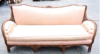 Vintage Chinese Chippendale Style Sofa