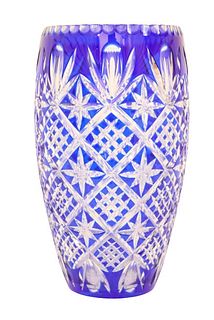 Large "Irena" Polish Cobalt Blue Crystal Vase