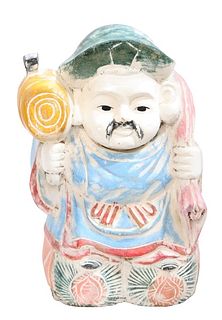Polychrome Asian Wooden Carved Figure