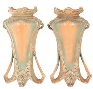 Floriform Amphora vases Turn-Teplitz Bohemia, 1900