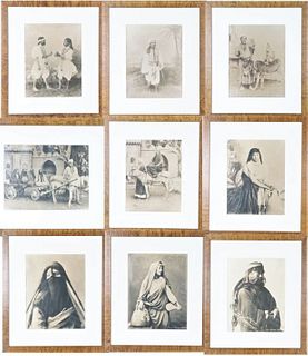 (9) East Indian Framed Antique B&W Photographs