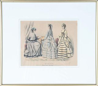 Framed Engraving of Costumed Women