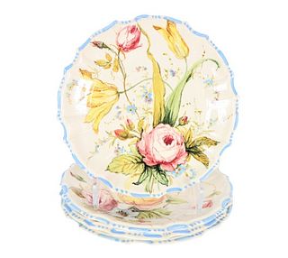 (4) Porcelain Floral Plates