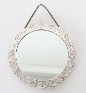 Repousse Silver Plated framed Mirror