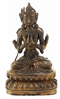 Gilt Bronze Seated Buddha Bodhisattva