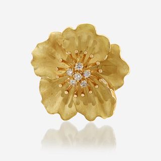 An eighteen karat gold and diamond brooch, Tiffany & Co.
