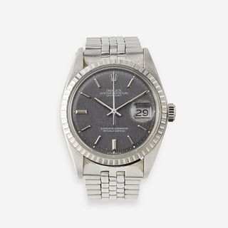 A stainless steel automatic, bracelet wristwatch with date, Rolex Datejust, circa 1973