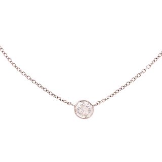 A Bezel-Set 0.75ct Diamond Pendant Necklace in 14K