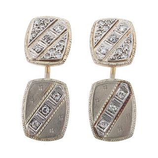 A Pair of Vintage Diamond Cufflinks in 14K