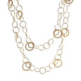 A 14K Long Multi-Ring Necklace
