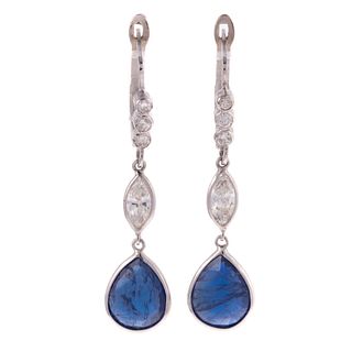 14K AGL cert. Burmese Sapphire & Diamond Earrings
