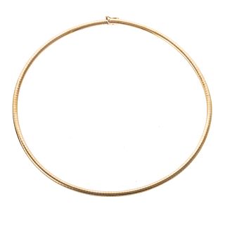 A Ladies 14K Yellow Gold Omega Necklace