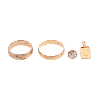 A Grouping of Bands, Ingot & Earring Stud