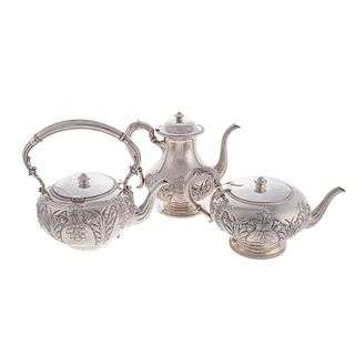 Durham Hand-Chased Sterling Partial Tea/Coffee Service