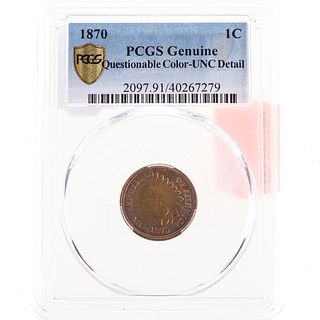 1870 Indian Cent PCGS UNC- Questionable Color