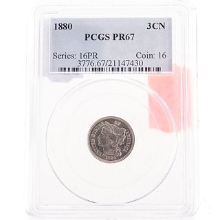 1880 3 Cent Nickel PCGS Proof-67