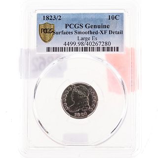 1823/2 Bust Dime PCGS XF Genuine Surfaces Smoothed