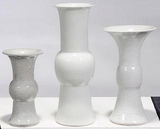 Three [Gu]-Form Porcelain Vases