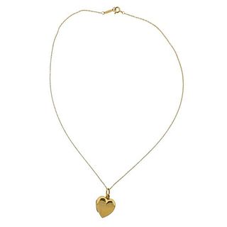Tiffany &amp; Co 14k Heart Pendant on 18k Gold Necklace 