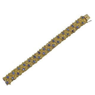 14K Yellow Gold Sapphire Bracelet
