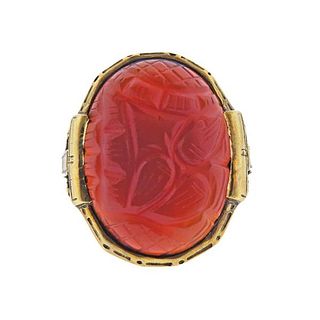 Antique 14k Gold Carnelian Ring