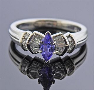 Platinum Diamond Tanzanite Ring
