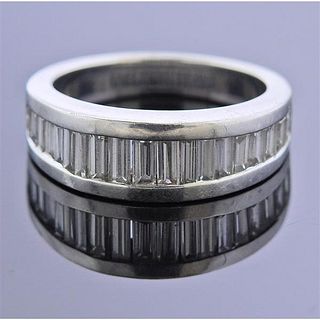 Platinum Baguette Diamond Half Band Ring