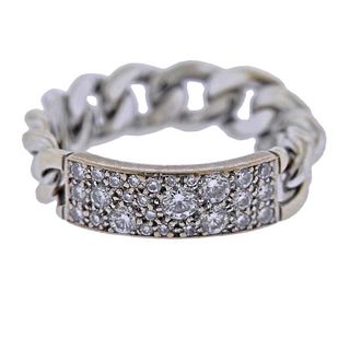Dior 18K Gold Diamond Chain Ring