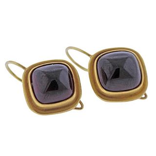 S. Sklare 22K Gold Garnet Earrings