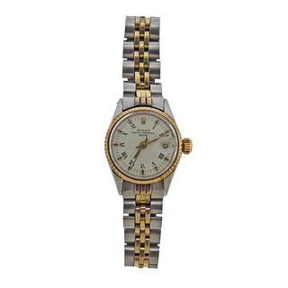 Rolex Oyster Perpetual 14k Gold Steel Lady&#39;s Watch 6517