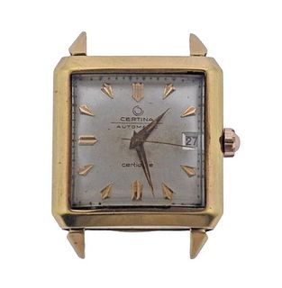 Certina 1950s Mid Century 18k Gold Watch