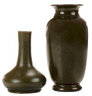 Two Teadust-Glazed Porcelain Vases