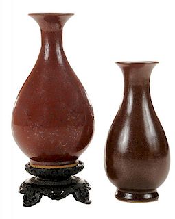 Two Porcelain Vases with Iron-Rust