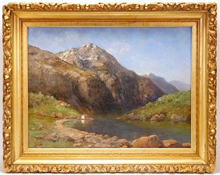 Eimerich Johan Rein Mountain Landscape Painting