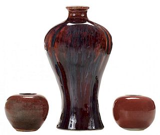 Flambé Meiping Vase, a Copper-Red and