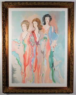 Jane Bazinet Abstract Figures Lithograph