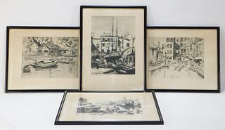 4PC Lionel Barrymore Maritime Etchings