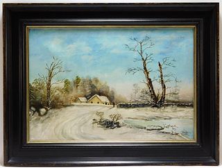 Aft. George Durrie Winter Landscape Painting