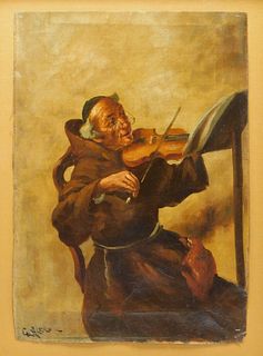 G. Alexo Italian Musical Monk Painting