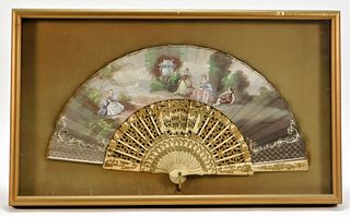 Attr. Luis Colomina Spanish Painted Hand Fan