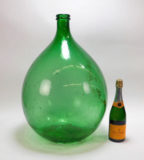 LG Green Molded Glass Demijohn Bottle