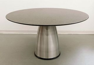 20th C. Contemporary Granite & Spun Aluminum Table