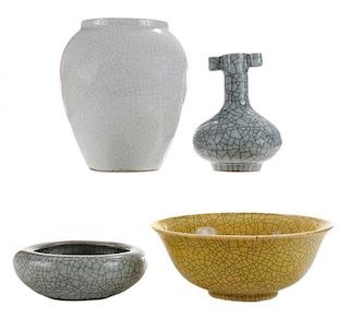 [Guan] Ware Vases, Bowls and a Jar